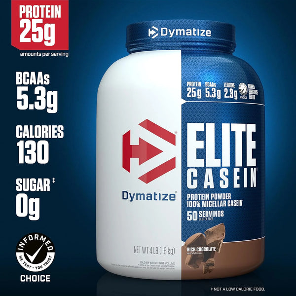 Dymatize Elite Casein 25g Protein Powder, Cookies & Cream, 53 Servings