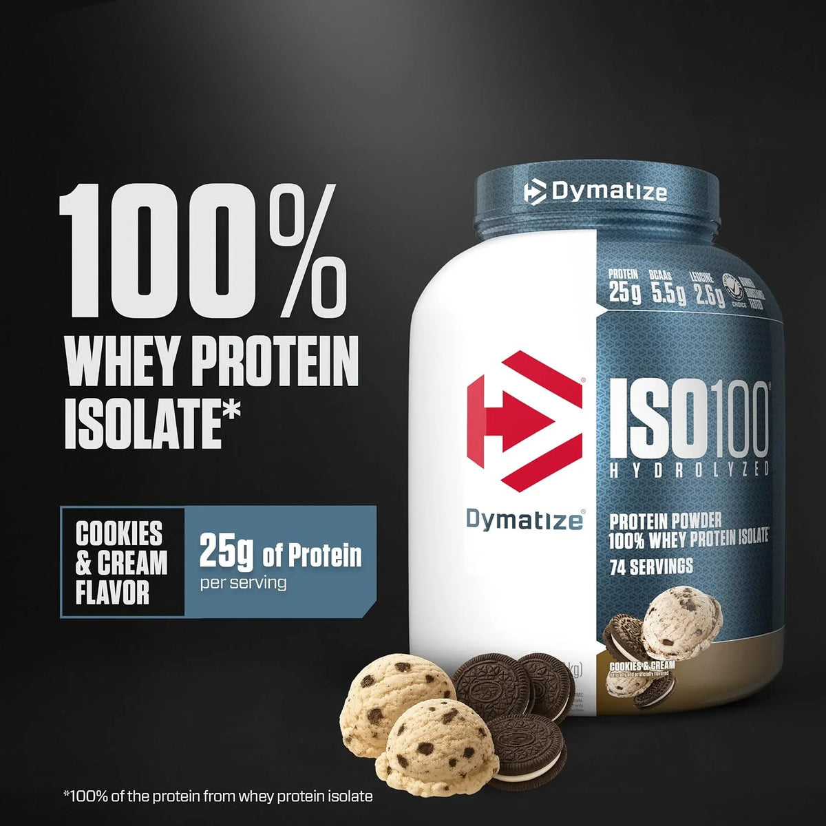 Dymatize ISO100 Protein Powder, 100% Whey Isolate, Gourmet Vanilla
