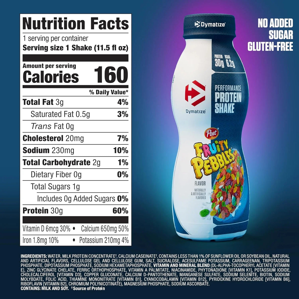 Dymatize 30g High Protein Performance Shake, Fruity Pebbles, 12 Pack