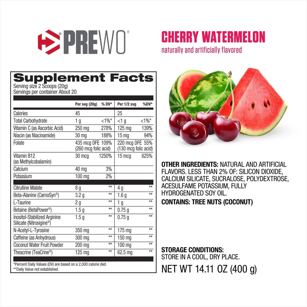 Dymatize Pre Workout Supplement, Cherry Watermelon, 400 Gram