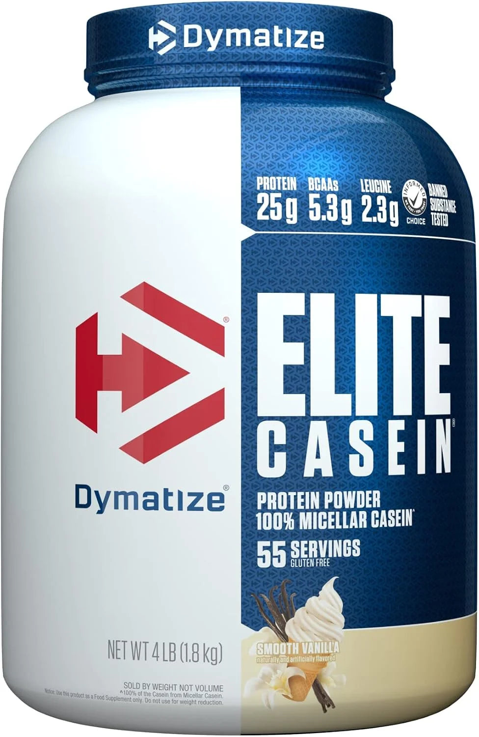 Dymatize Elite Casein 25g Protein Powder, Cookies & Cream, 53 Servings