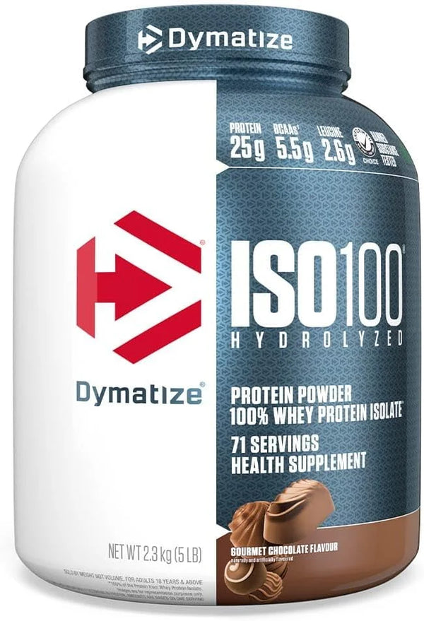 Dymatize Nutrition ISO 100, Whey Protein Powder, Gourmet Chocolate, 5 Pound