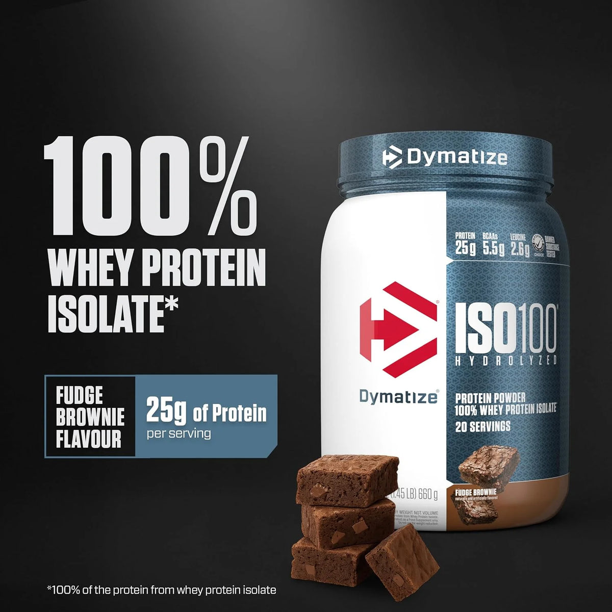 Dymatize ISO100 Protein Powder, 100% Whey Isolate, Gourmet Vanilla
