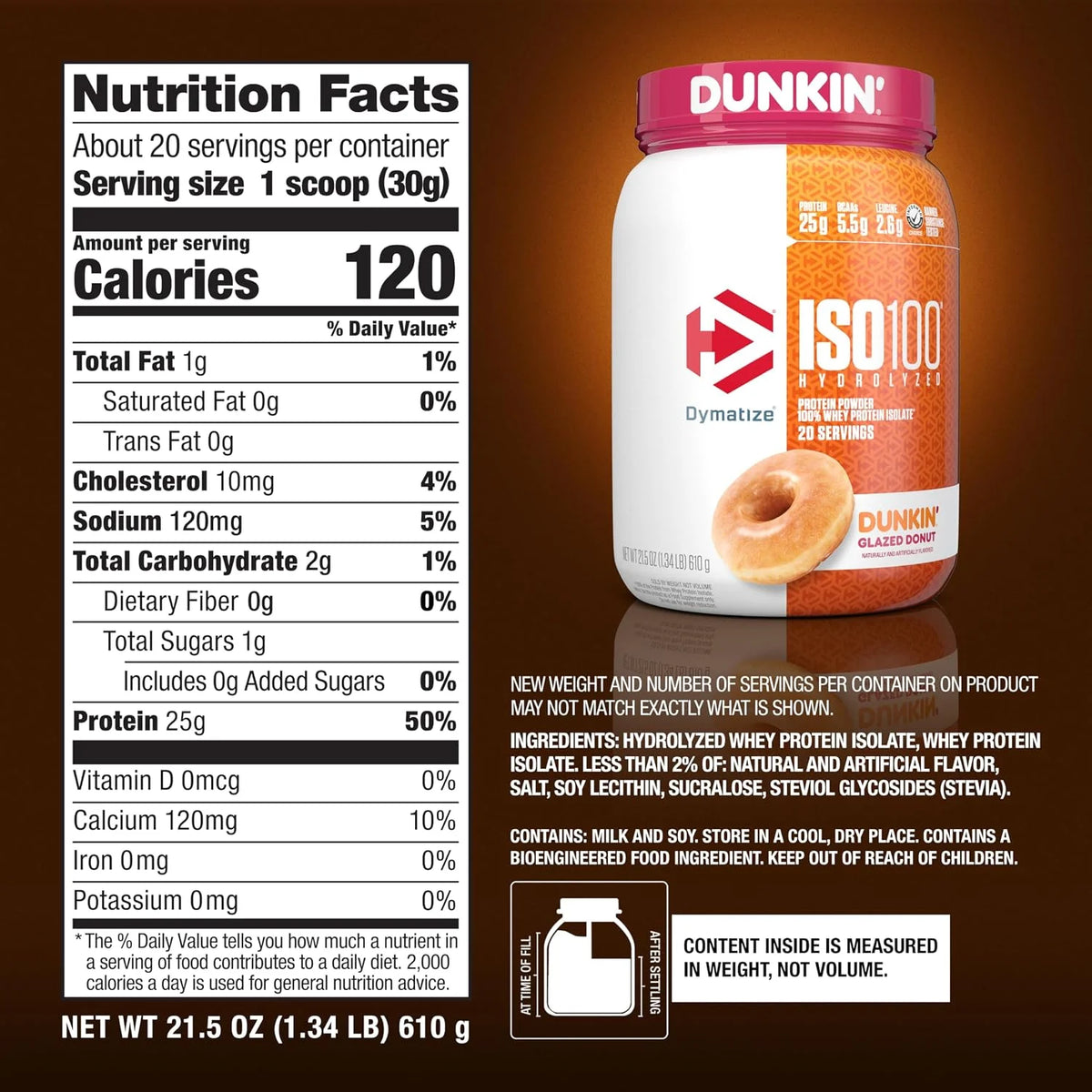 Dymatize ISO100 Protein Powder, 100% Whey Isolate, Gourmet Vanilla