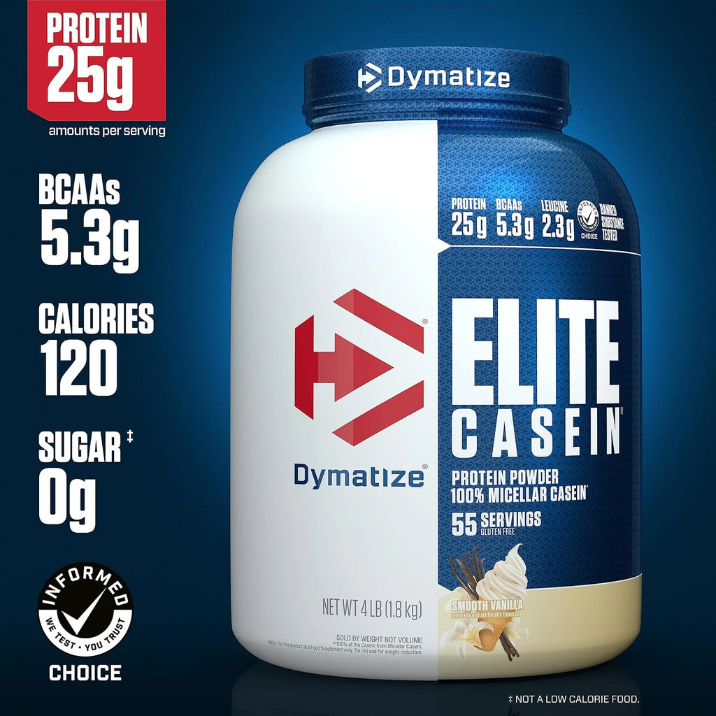 Dymatize Elite Casein 25g Protein Powder, Cookies & Cream, 53 Servings