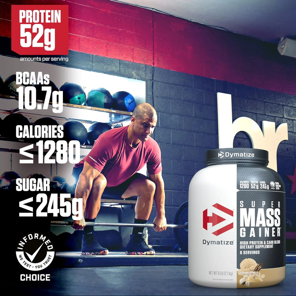 Dymatize Super Mass Gainer 52g Protein Powder, Rich Chocolate, 6 lb