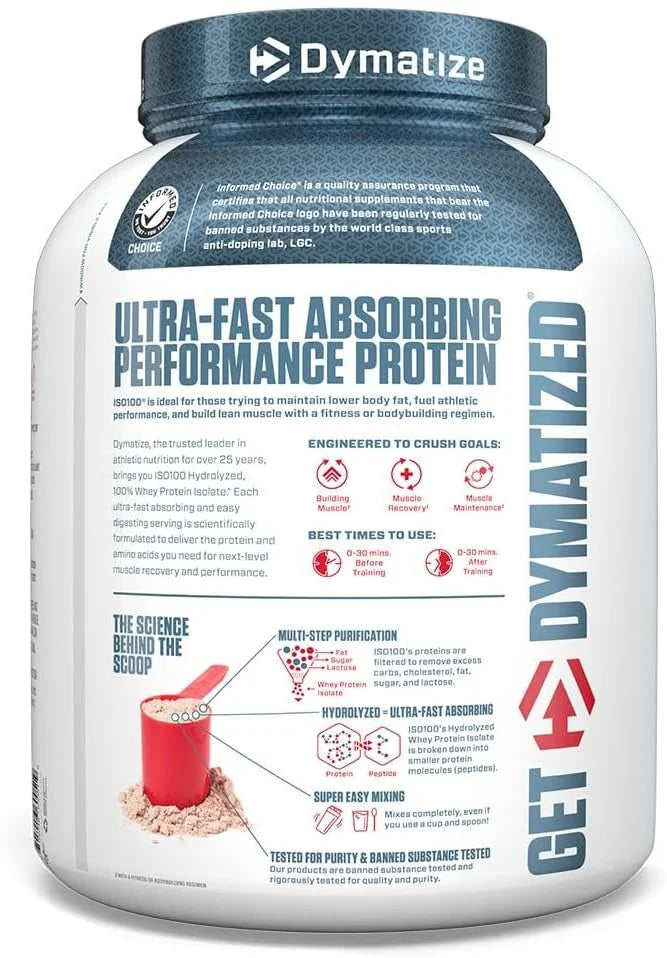 Dymatize Nutrition ISO 100, Whey Protein Powder, Gourmet Chocolate, 5 Pound