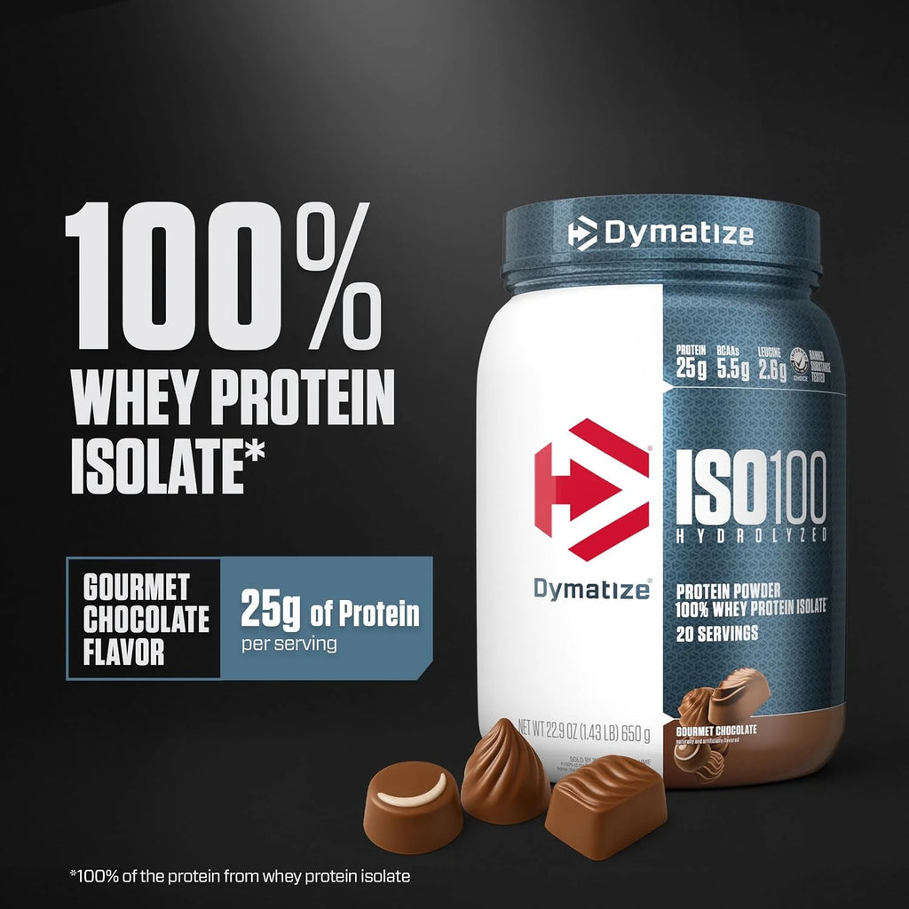 Dymatize ISO100 Protein Powder, 100% Whey Isolate, Gourmet Vanilla