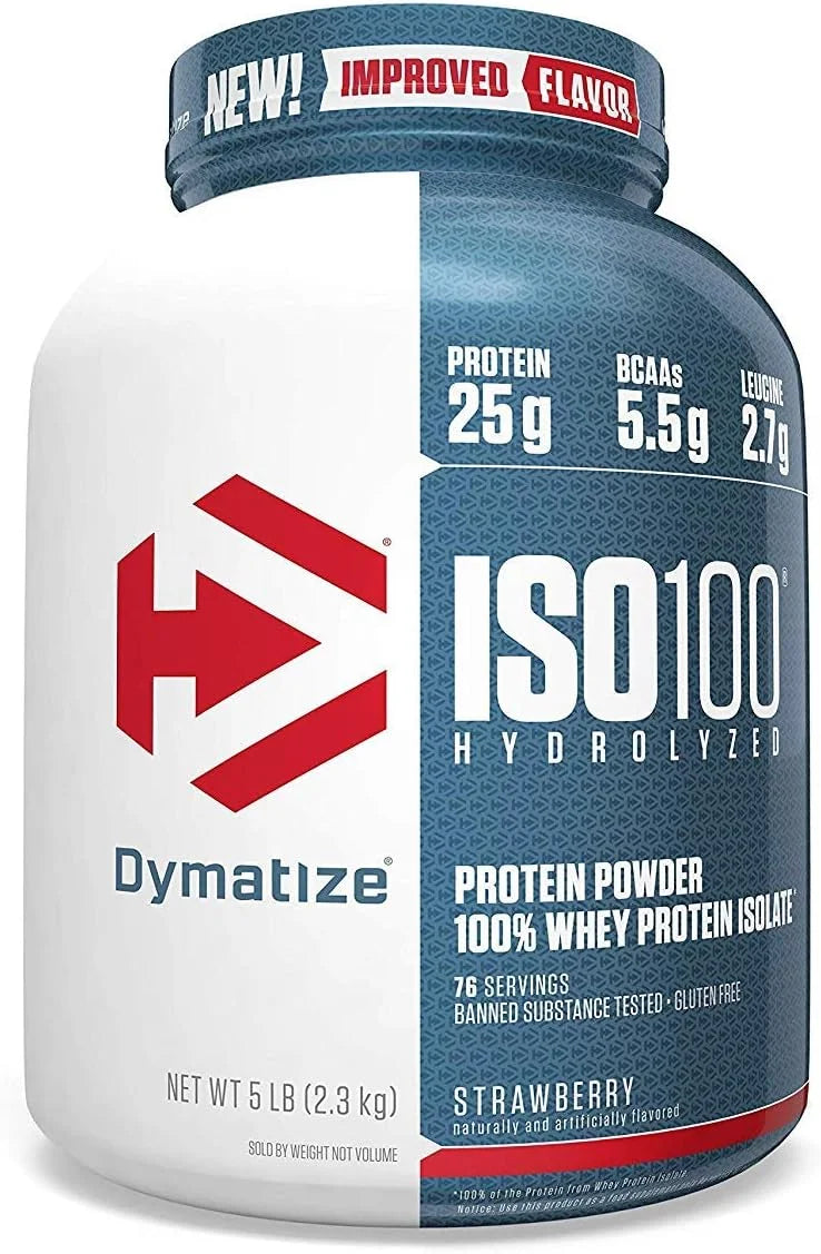 Dymatize ISO100 Hydrolyzed 100% Whey Protein Isolate Strawberry -- 5 lbs Main image