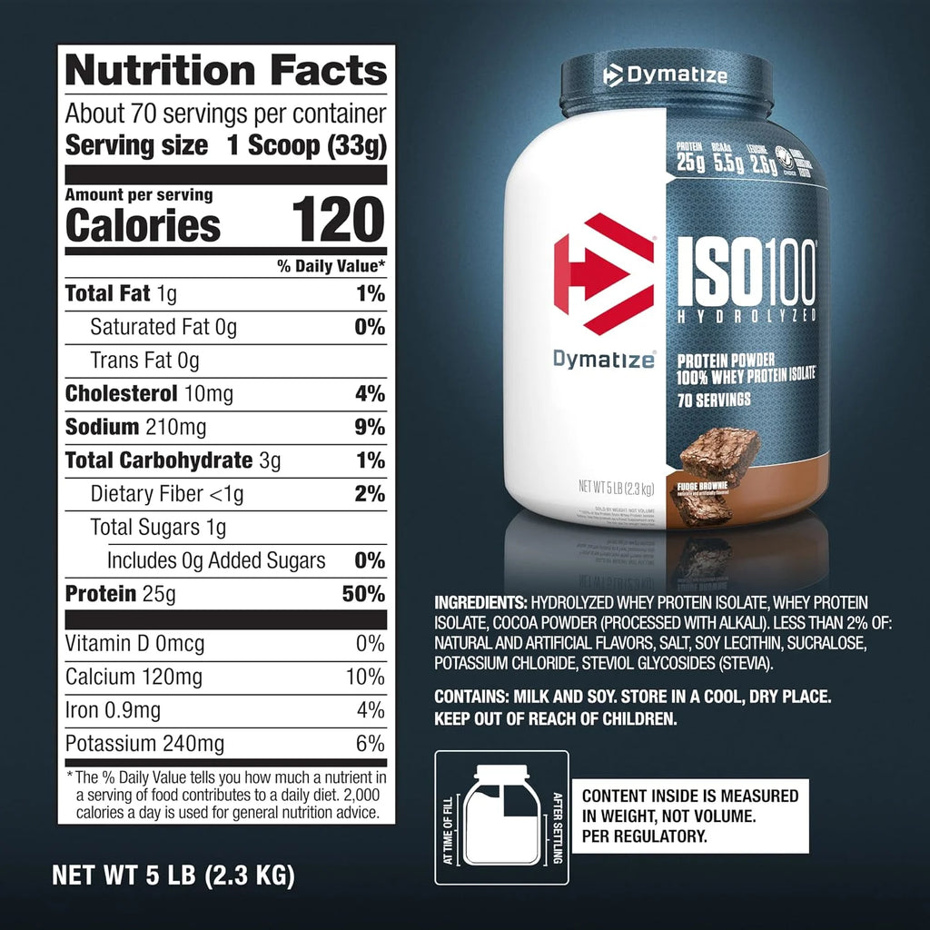 Dymatize ISO100 Protein Powder, 100% Whey Isolate, Gourmet Vanilla