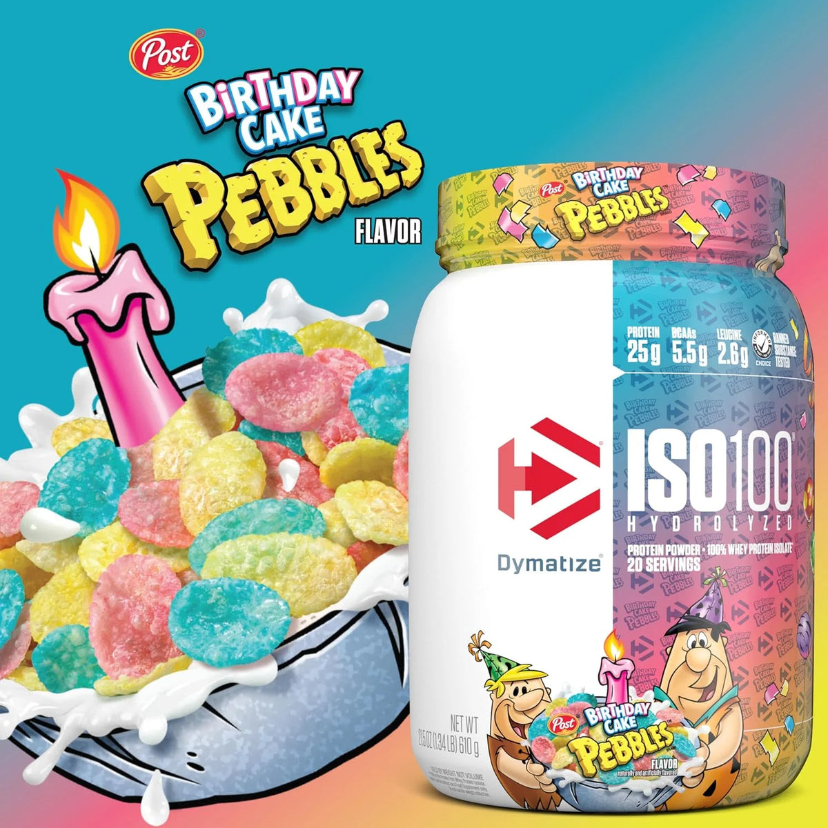 Dymatize ISO100 Protein Powder, 100% Whey Isolate, Cocoa Pebbles