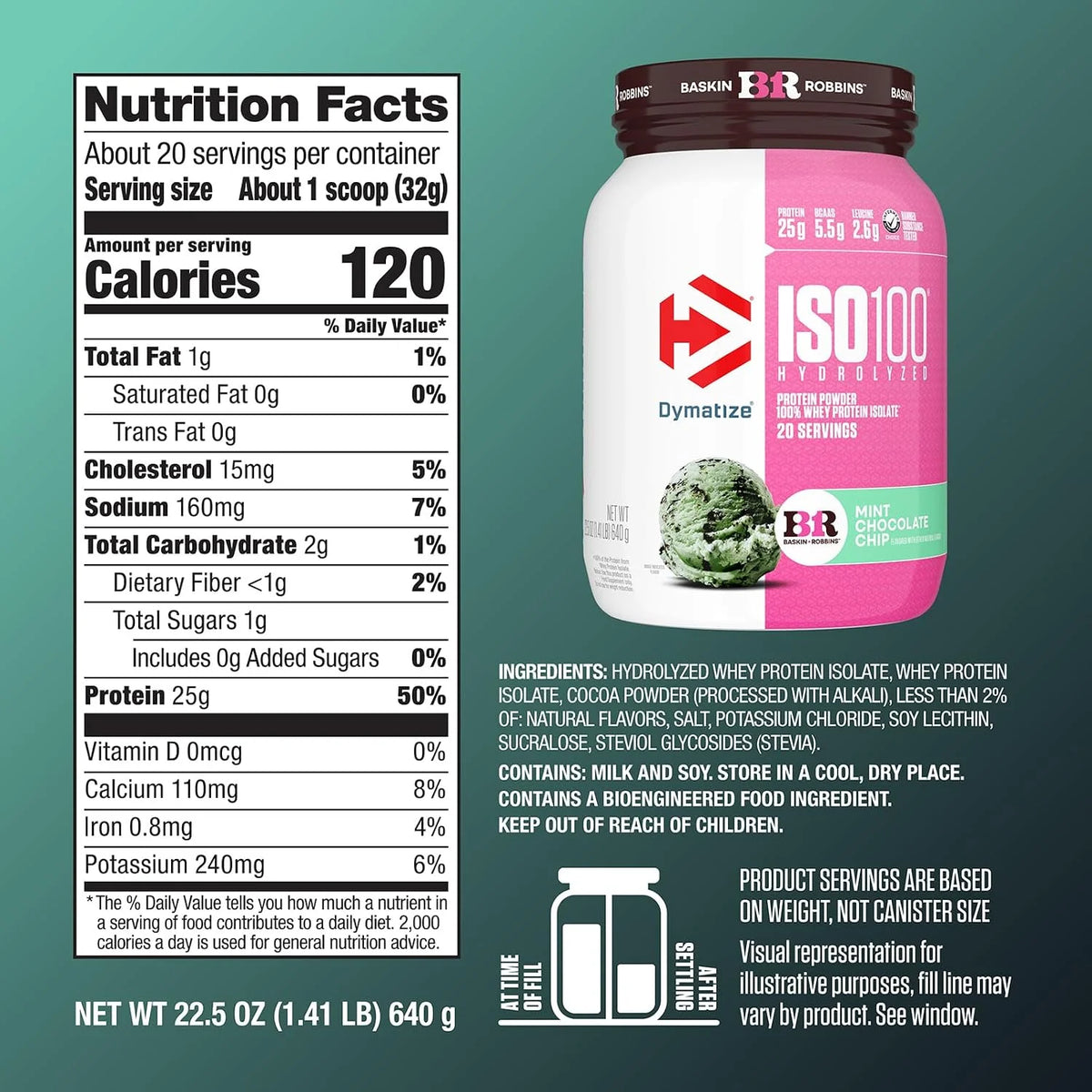 Dymatize ISO100 Protein Powder, 100% Whey Isolate, Gourmet Vanilla