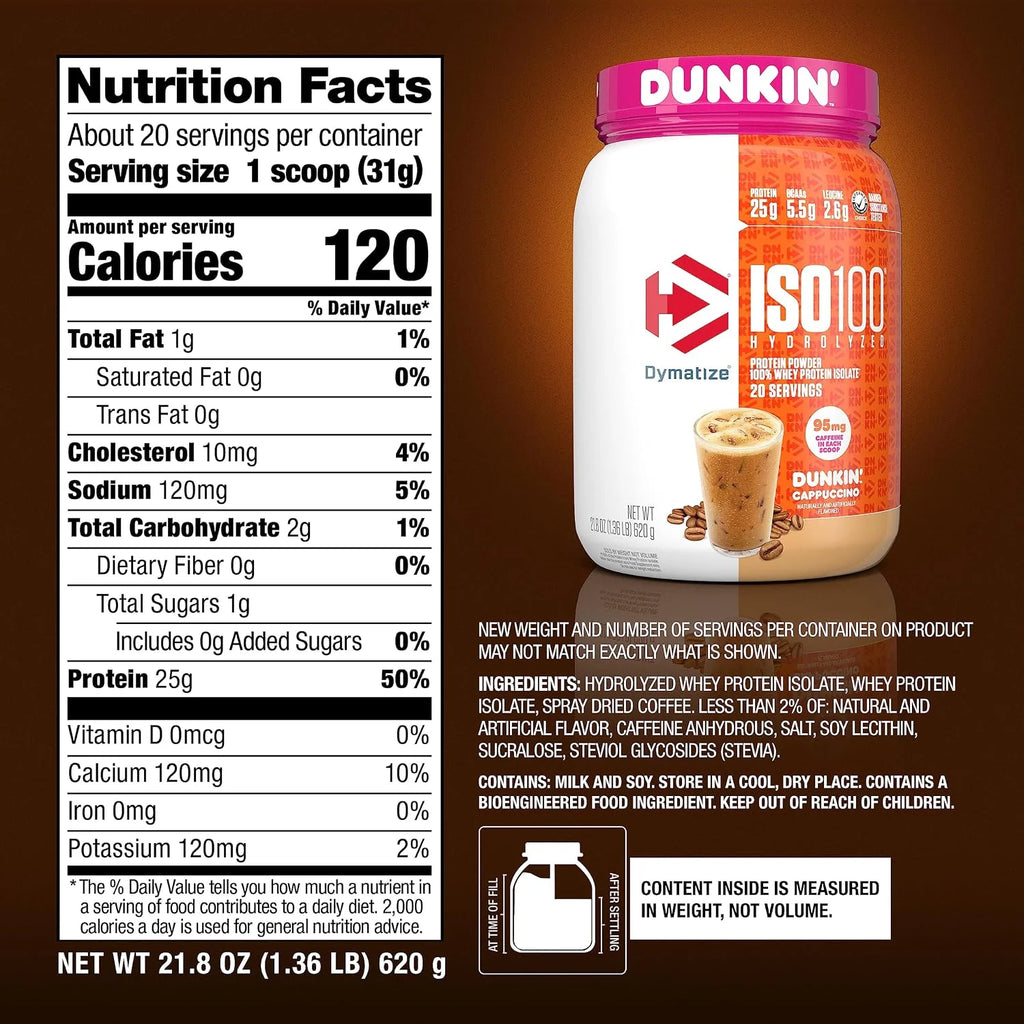Dymatize ISO100 Protein Powder, 100% Whey Isolate, Gourmet Vanilla