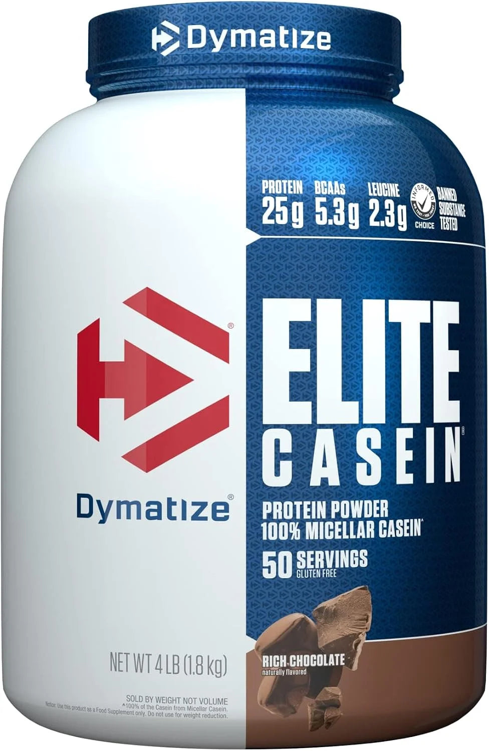 Dymatize Elite Casein 25g Protein Powder, Cookies & Cream, 53 Servings