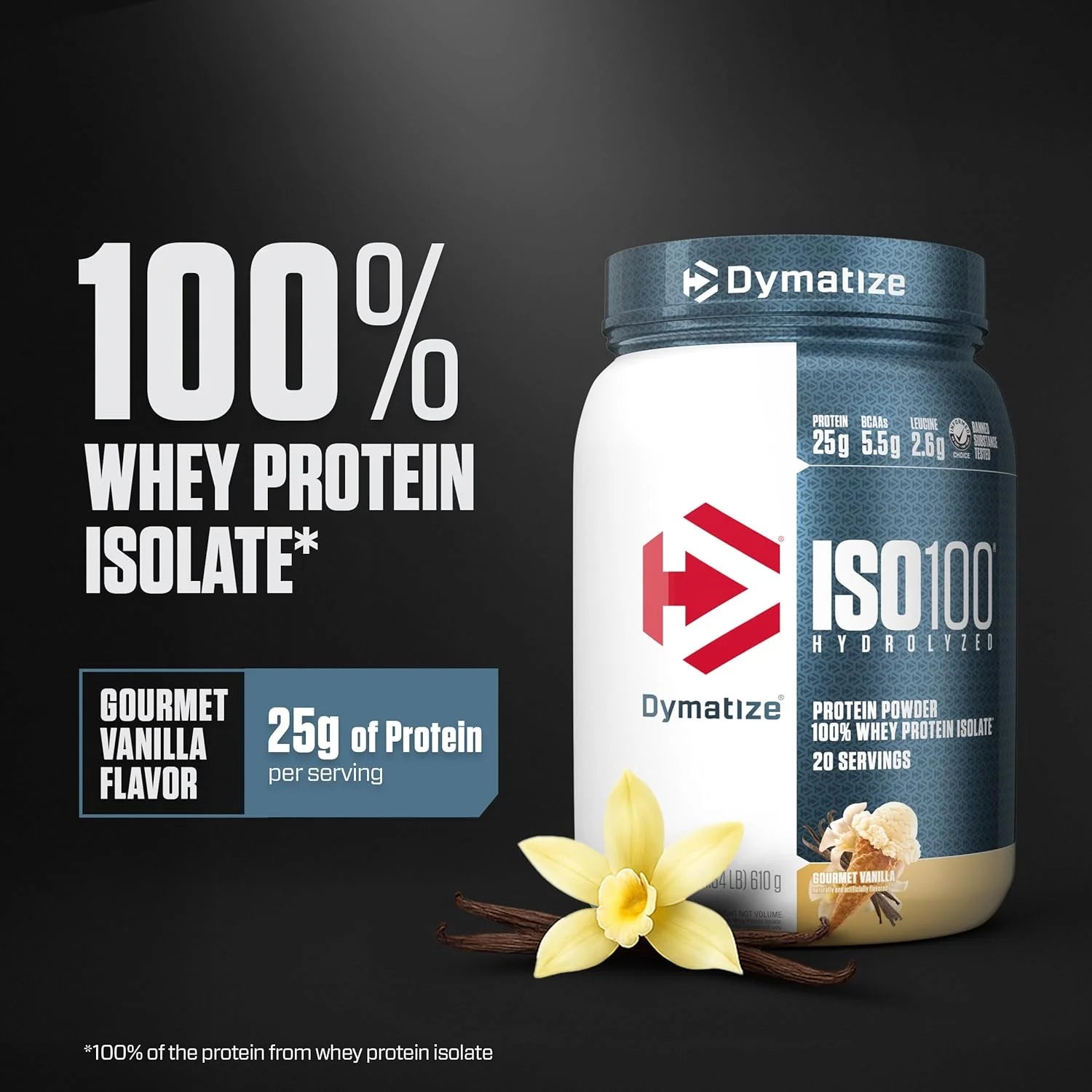 Dymatize ISO100 Protein Powder, 100% Whey Isolate, Gourmet Vanilla Secondary image