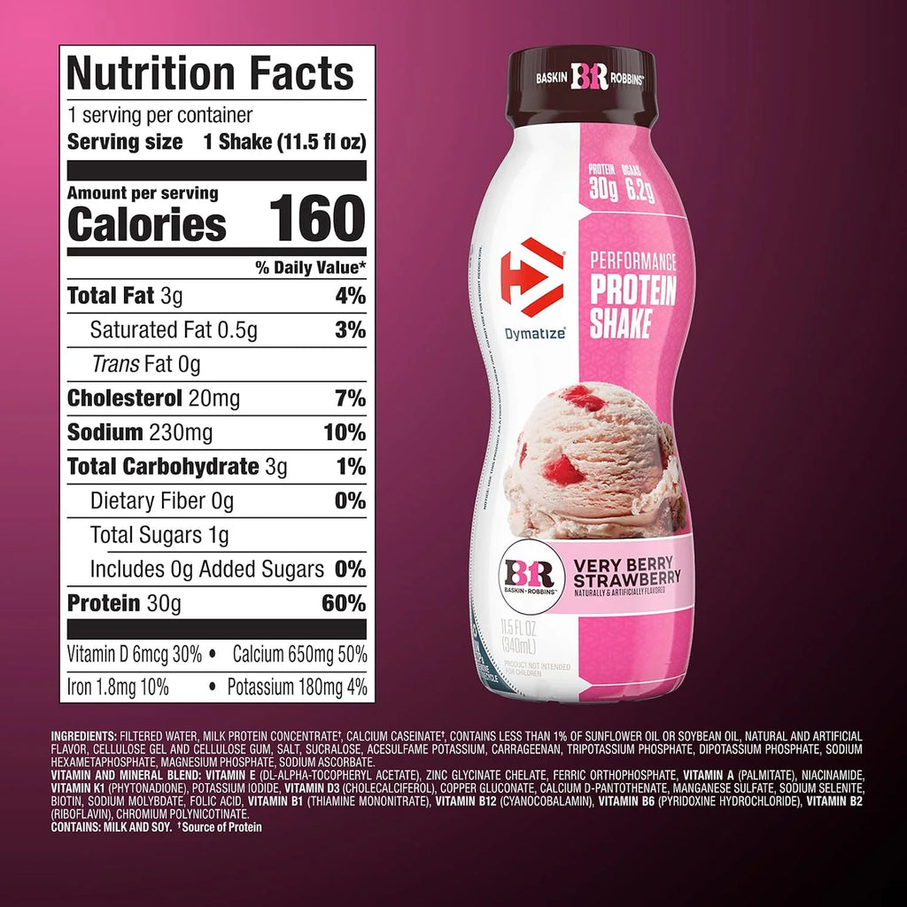 Dymatize 30g High Protein Performance Shake, Fruity Pebbles, 12 Pack