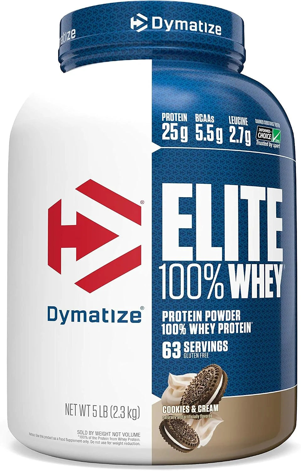 Dymatize Elite WHEY 25g Protein Powder, Cookies & Cream, 63 Servings