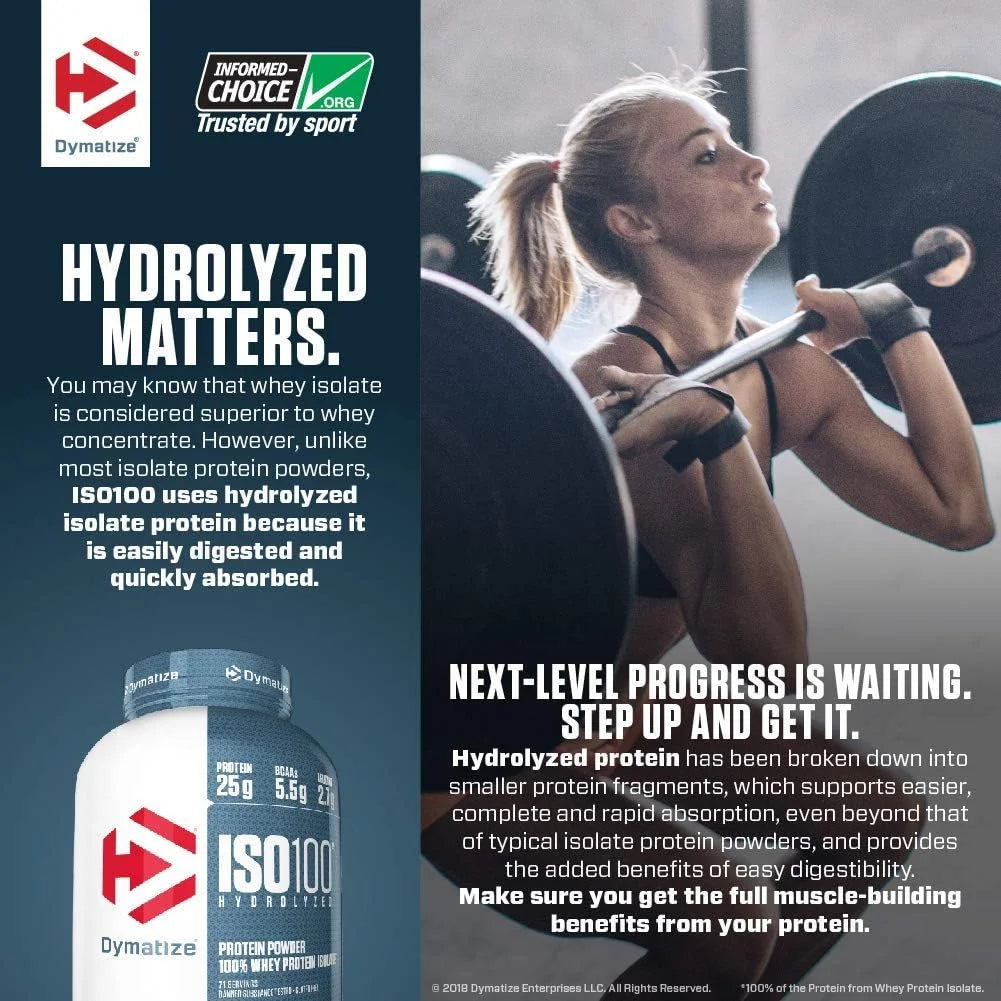 Dymatize ISO100 Hydrolyzed 100% Whey Protein Isolate Strawberry -- 5 lbs